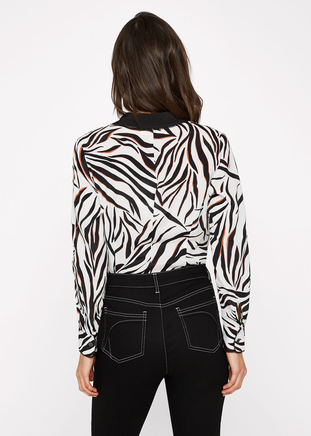 Eliza Silk Blend Zebra Shirt