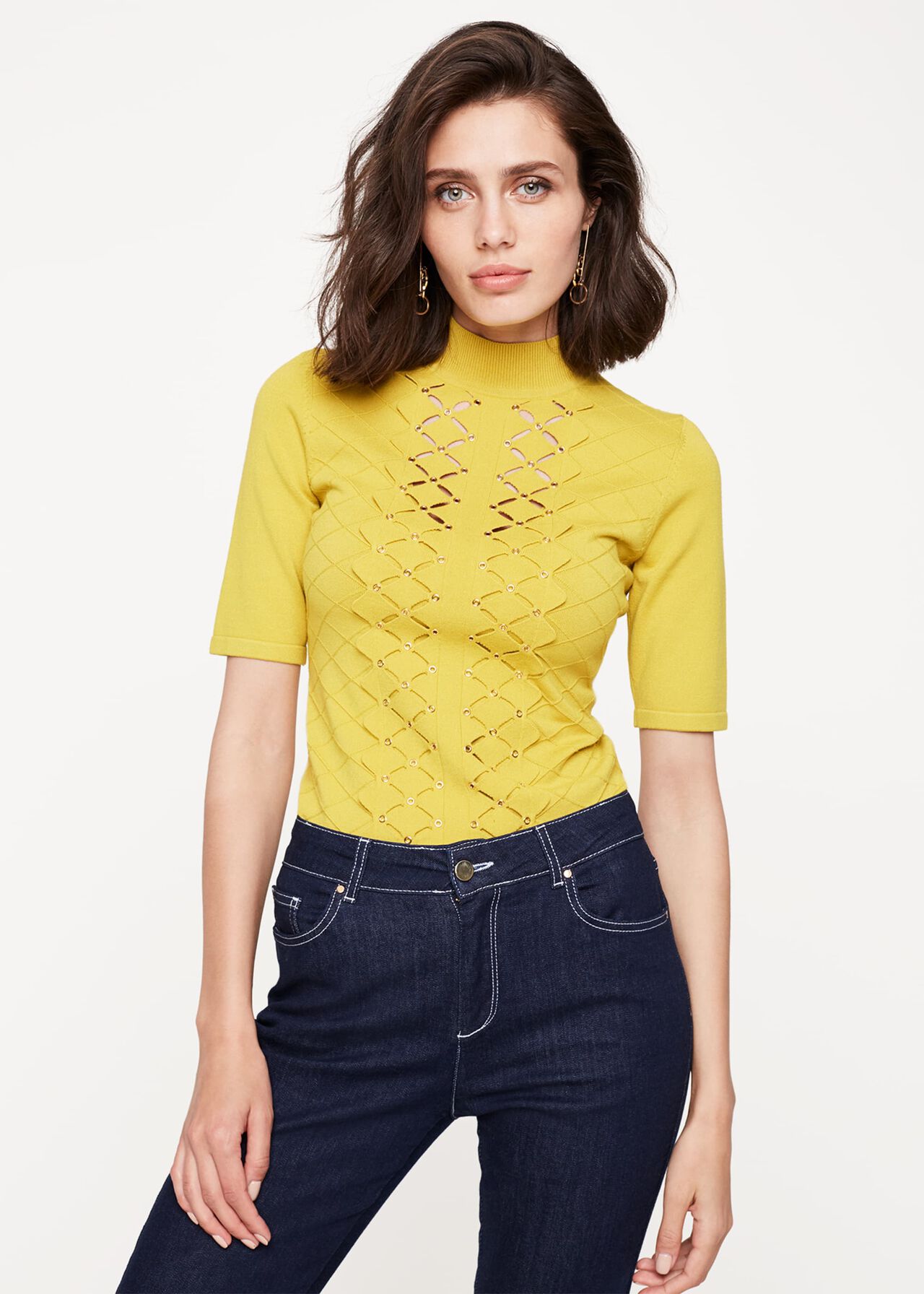 Leona Eyelet Detail Knitted Top