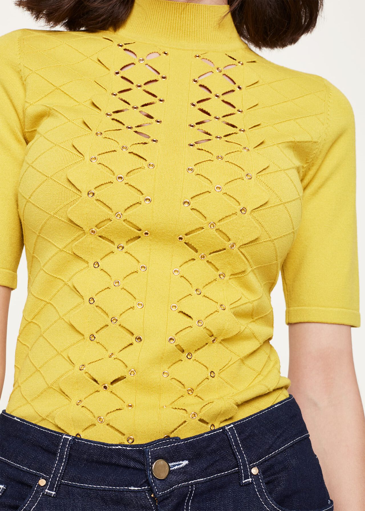 Leona Eyelet Detail Knitted Top